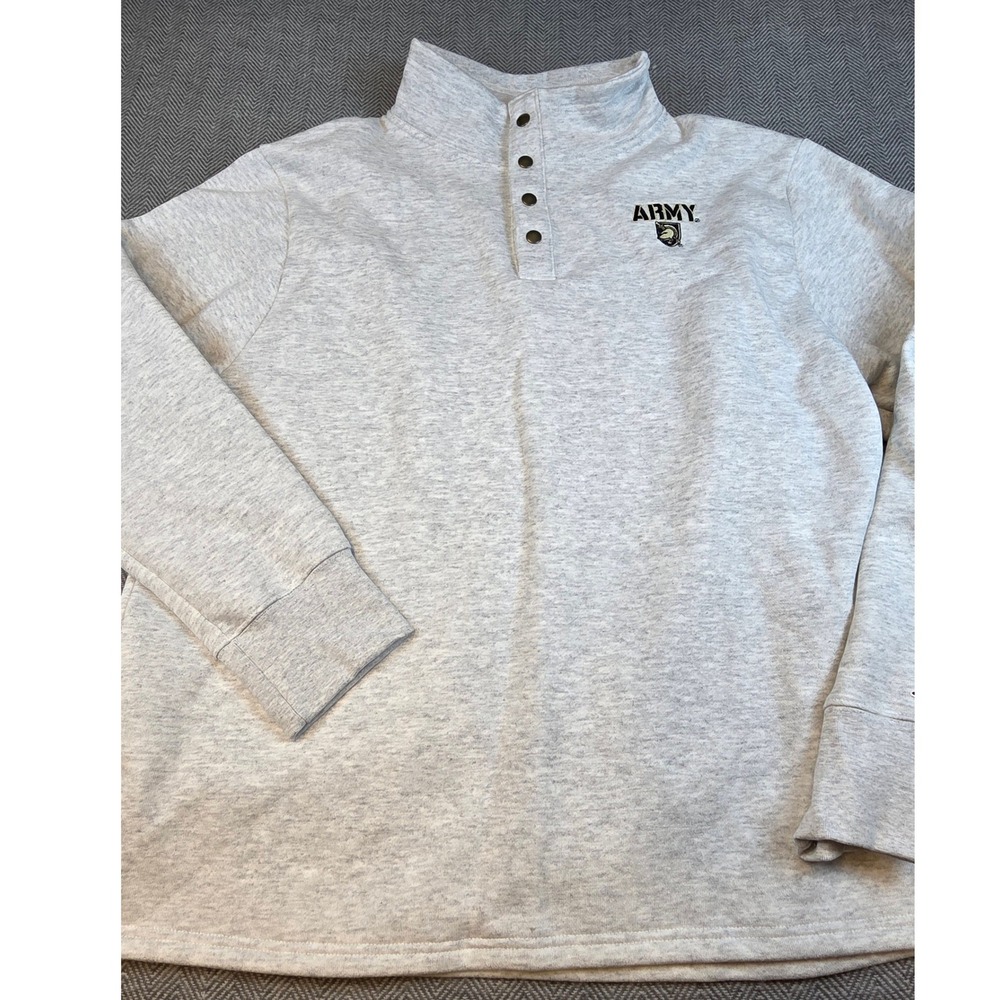 League 91 Army West Point Black Knights Quarter Snap Sweatshirt Grey 2XL